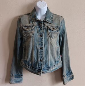 Duck Head Blue Jean Classic Design Jacket, Distressed Youth Denim, Grunge Kids